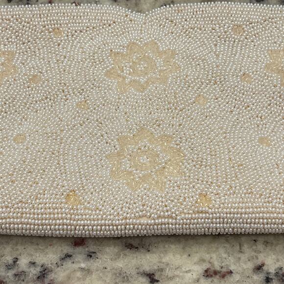 Bags by Josef Beige Beaded Evening Bag Purse tote - Japan - Picture 6 of 9